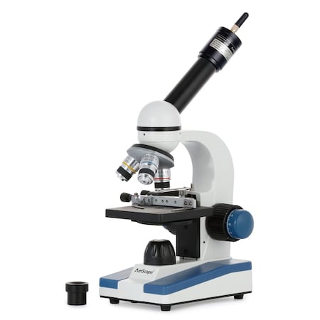 Amscope Monocular Compound Microscope 40X-1000X Student Portable + Mechanical Stage + Wi-Fi 2.0MP Digital E M150C-MS-WF
