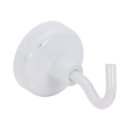 Zoro Select Magnetic Hook, White, 9 Lb, 1 In, PK2 3DXY7