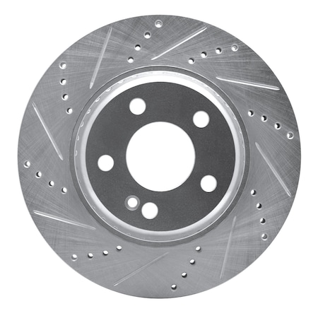 Dynamic Friction Co DFC Brake Rotor - Drilled and Slotted - Silver 631-63118L