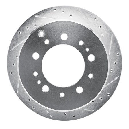 Dynamic Friction Co DFC Brake Rotor - Drilled and Slotted - Silver 631-76113R