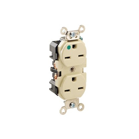 Leviton Hospital Grade Duplex Receptacle, 15 Amp, 250 Volt 8600-I