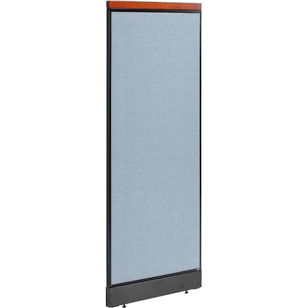 Global Industrial Interion Deluxe Office Partition Panel with Pass Thru Cable, 24-1/4"W x 65-1/2"H, Blue 694751PBL