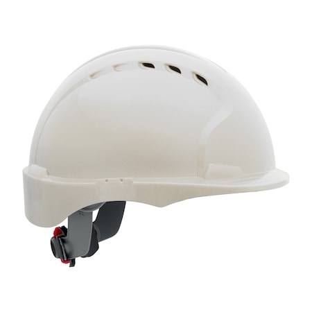 Jsp Vented, Short Brim Hard Hat w/HDPE Shell, 6-Point Polyester Suspension and Wheel Ratchet Adj. 280-EV6151SV-10