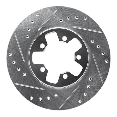Dynamic Friction Co DFC Brake Rotor - Drilled and Slotted - Silver 631-67017L