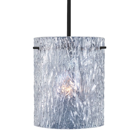 Besa Lighting Besa Tamburo 8 Stem Pendant, Clear Stone, Black Finish, 1x 100W MAX E26 Base 1TT-400600-BK