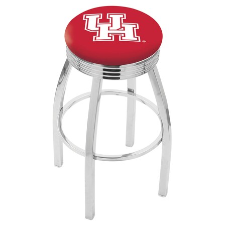 Holland Bar Stool Co 30" Chrome Houston Swivel Bar Stool, Accent Ring L8C3C30Houston