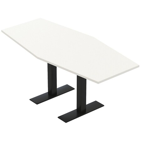 Skutchi Designs 6ft Hexagon Conference Table With Power | Harmony Series | 6 Person Meeting Room Table HAR-HEX.IR-36X72-T.BK-W960-NA