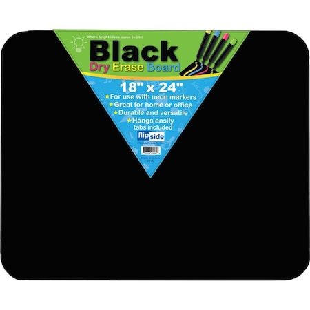 Flipside Black Dry Erase Board, 18" x 24", PK2 40085