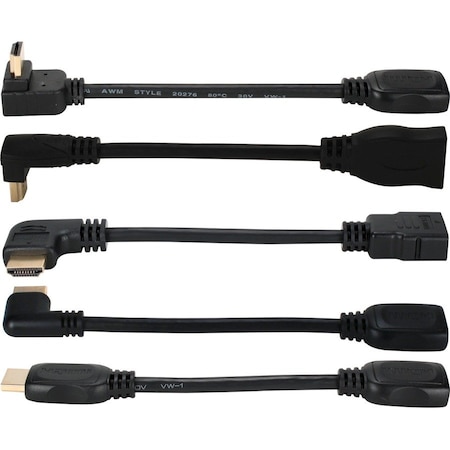 Qvs 0.5 ft. High Speed HDMI Ultra HD 4K Angle Adaptors HDTV Hook-Up Install Kit HDXTV-K1