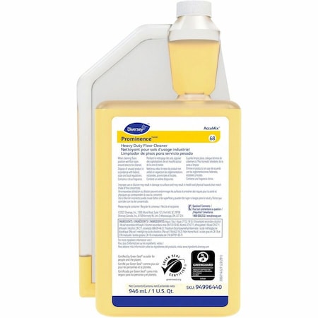 Diversey Floor Cleaner, 32 oz., Citrus, Yellow 94996440