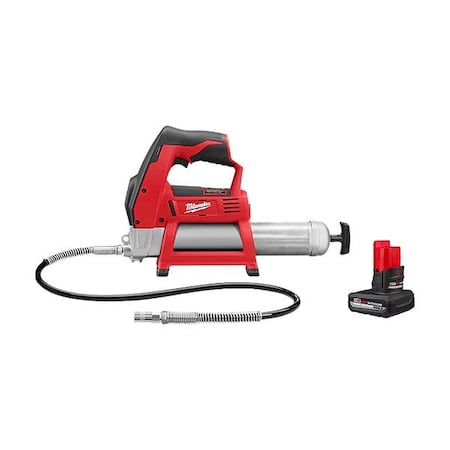 Milwaukee Tool M12 Grease Gun + M12 HO XC5.0 Battery 2446-20,48-11-2450