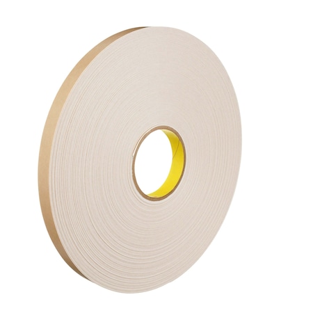 3M Double-Sided Foam Tape, 3/4 in W, 72 yd L, 1/16 in, Polyethylene Foam, Double-Sided, 12 PK 4492