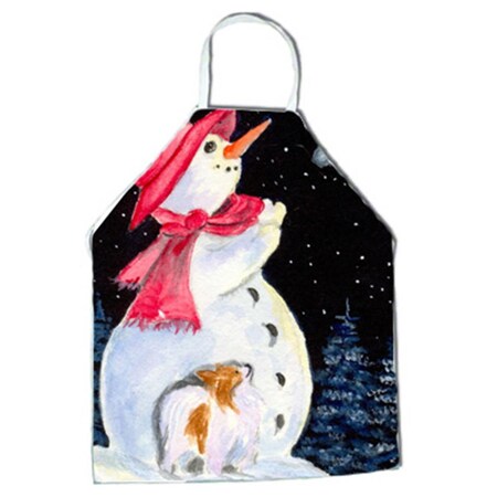 Carolines Treasures Snowman with Papillon Apron - 27 x 31 in. SS8793APRON