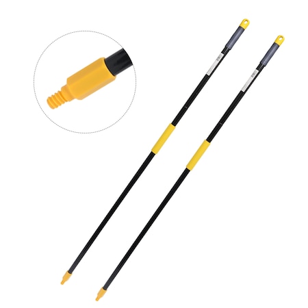 Kleen Handler 61in Extendable Broom/Mop Handle, Threaded Ends for Standard Heads, 2PK KHHD-EXH-IRN-BK-1-2-OMP