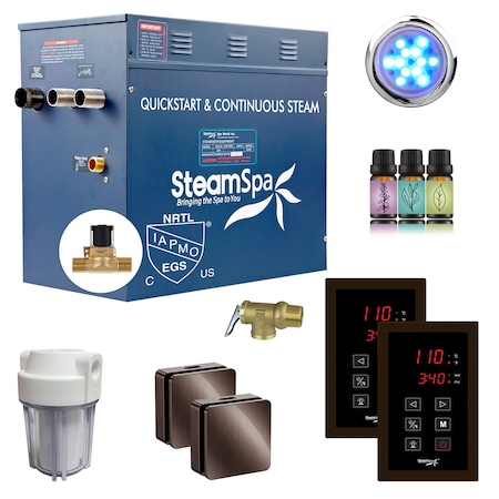 Steamspa Royal 10.5KW Steam Generator w/ Continuous Steam, Dual Touchpads, AutoDrain in Oil Rubbed Bronze RYTS1050OB-A