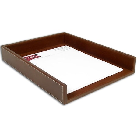 Dacasso Rustic Leather Front-Load Letter Tray DA86735