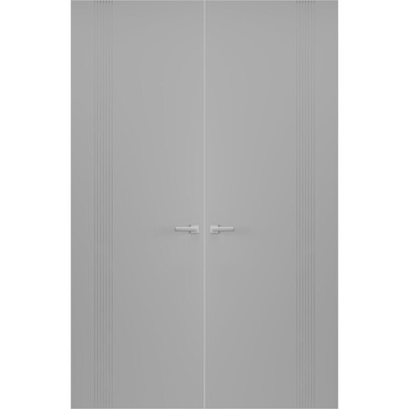 Sartodoors Hidden Double Doors, Basic 0111 Dove Grey Concealed Metal Frame 36 x 80 (2* 18x80) Right-hand Outsw BASIC0111DMF-MAG-36x80-RH-O