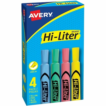 Avery Dennison HILIGHTER, DESK STYL, 4/ST 17752