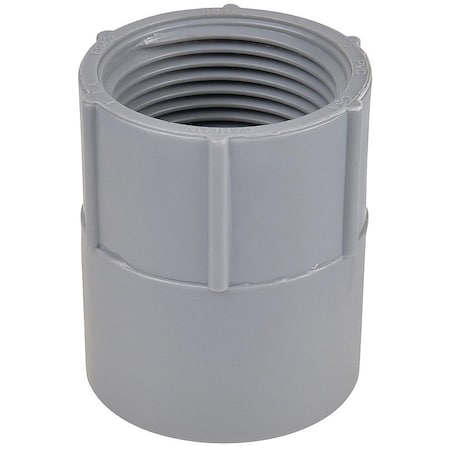 Carlon Conduit Fitting Adapter, 1 in, PVC, PVC Coated, Gray E942FR-CTN