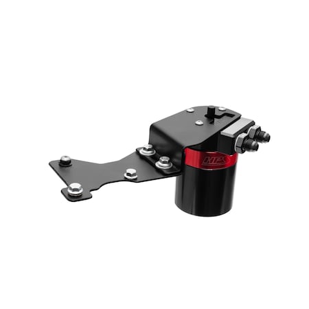 Hps Performance Billet Aluminum Oil Catch Can Kit, Red, 860-025