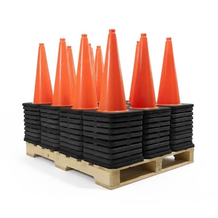 Traffic Kontrol 28in Traffic Safety Cone, 7 lbs, Orange, No Reflective Collar, 60PC Bulk Pallet, 60PK TKTC-28-7-OR-NC-60