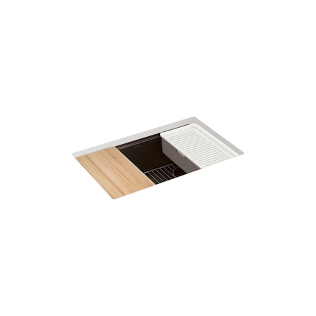 Kohler Billings 29 undermount single-bowl workstation kitchen sink Matte Brown 33712-PC-CM2