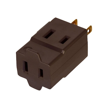 Eaton Wiring Devices Plug Adapter, Cube Tap, 1-15R, 0 ft., Brown 4400B-BOX