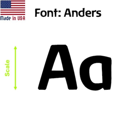 Aacc Self-Adhesive Vinyl Letter: a, Scale: 45 cm. Color: Black Font: Anders by AACC-Anders-la-Black-M45x1