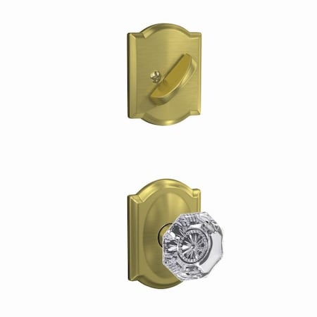 Schlage Residential Schlage Custom Alexandria Glass Knob with Camelot Rose Interior Active Trim with 16680 Latch and FC59ALX608CAM