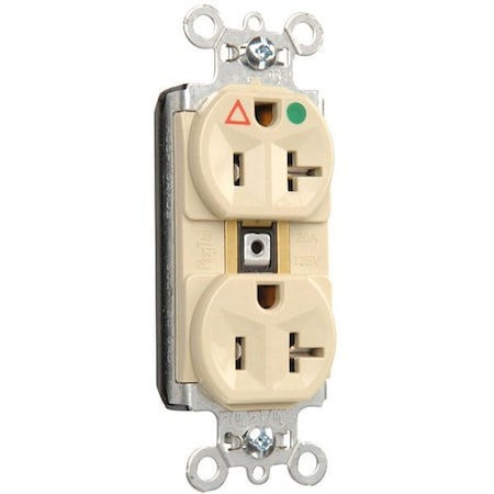 Pass & Seymour Straight Blade Receptacle, 5-20R, 20 A, 125V AC, 2 Pole, 3 Wire, Recessed Mount, Isolated Ground PTIG8300I