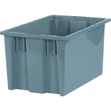 Partners Brand Stack & Nest Storage Bin, Plastic, Gray, 6 PK BINS112