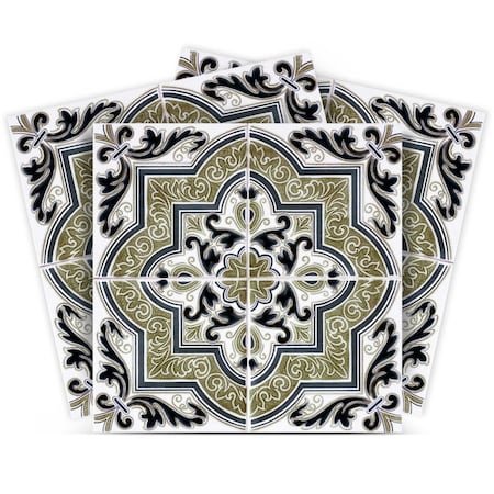 Homeroots 7" X 7" Vintage Aegean Removable Peel and Stick Tiles 400208