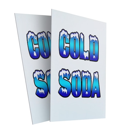 Signmission Cold Soda, Plastic Signs Only 24 Inch x 36 Inch, Corrugated Plastic, 2PK CSB-2436-2PACK-Cold Soda