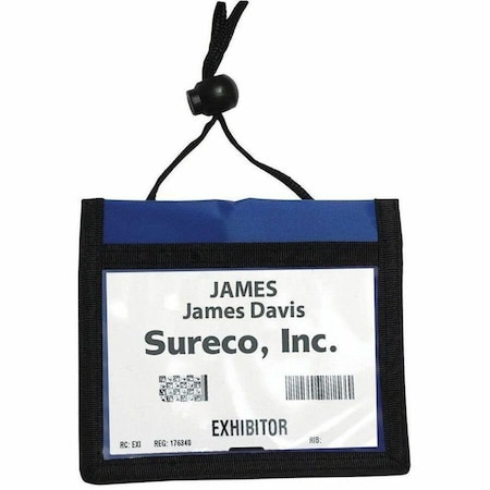 Brady BADGE HOLDER, BLUE, 3-POCKET CREDENTIAL HOLDER W/CORD & LOCK 1860-2602