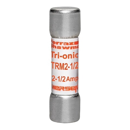 Mersen Fuse, 1 1/2 in L, 250 V AC, 2.5 A TRM2-1/2