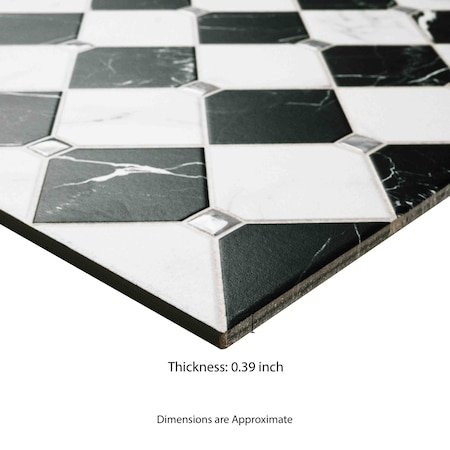 Ackland Palmina Forte 17 in. x 17 in. Matte Porcelain Marble Look Checkerboard Floor and Wall Tile, 182PK AKNPTPALFORT17X17M-PL