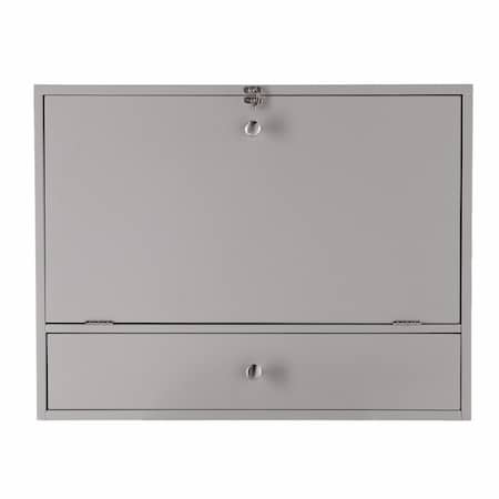 Homeroots 26" Gray Wall Mounted Floating Desk 402013