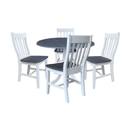 Whitewood Industries Extension Dining Tables, 45 in L, 38 in H, Parawood, 5 Piece Set K05-42DPT-C61-4