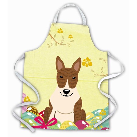 Carolines Treasures Easter Eggs Bull Terrier Brindle Apron BB6137APRON