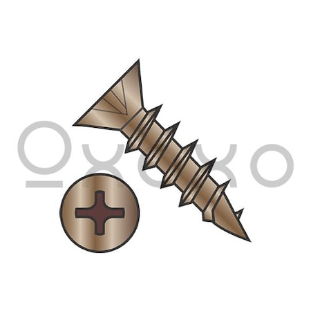 Oxoxo 5X1/2 Phillips Flat Hinge Screw Coarse Thread Full Threaded Steel Antique Brass Finish, 10000PK 572609