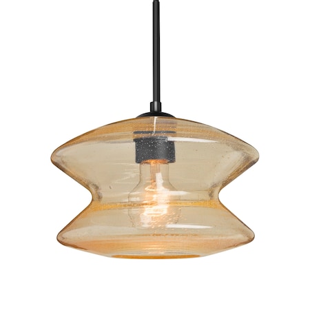 Besa Lighting Besa Zen Pendant, Gold Bubble, Black Finish, 1x 60W MAX E26 Base 1JT-ZENGD-BK