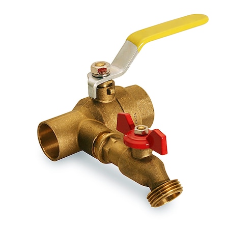 Everflow SWTxFIP Full Port Ball Valve, Purge Station with Boiler Drain, Heavy Duty Forged Brass 3/4 PS34CF