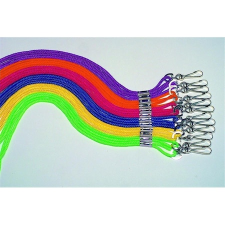 Sportime Lanyard With Nickel Plated Brass Clip- Braided Nylon- Blue-, 12PK 4705