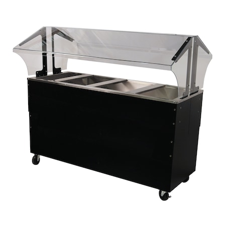 Advance Tabco Ice Cooled Portable Food Buffet Table 62-7/16 in.W x 35 in.D x 53 in.H double sided sneeze guard B4-CPU-B-SB