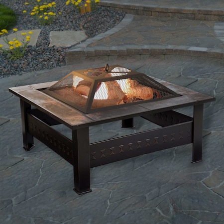 Pure Garden 6-Pc Outdoor Fire Pit Set, Bronze 50-155
