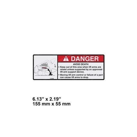 Bobcat REPLACEMENT DECAL, DANGER AVOID DEATH 7167989