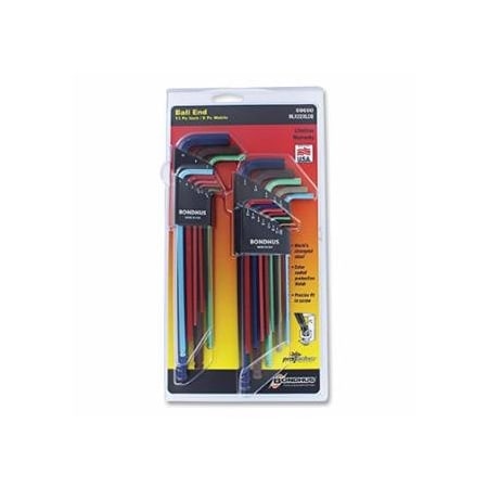 Bondhus ColorGuard, Ball End L-Wrench Set, 22 Pc 116-69600