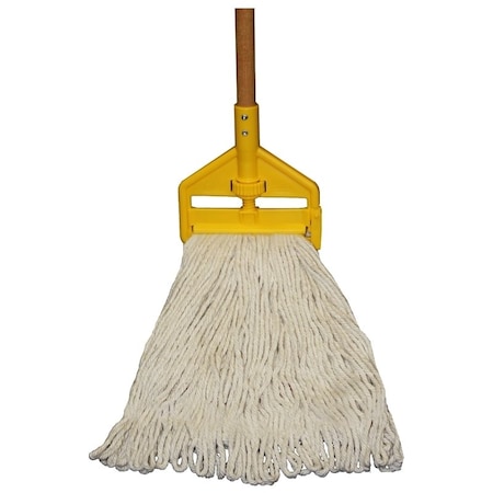 Rubbermaid Wet Mop, 24 Headband, 60 in Handle L, Cotton Mop Head, Wood Handle 1785057