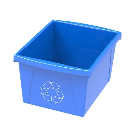 Storex 10 Gallon Recycling Tote, Blue 61549U06C
