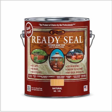 Ready Seal 105 Exterior Wood Stain and Sealer, Natural, 1 Gallon 370010